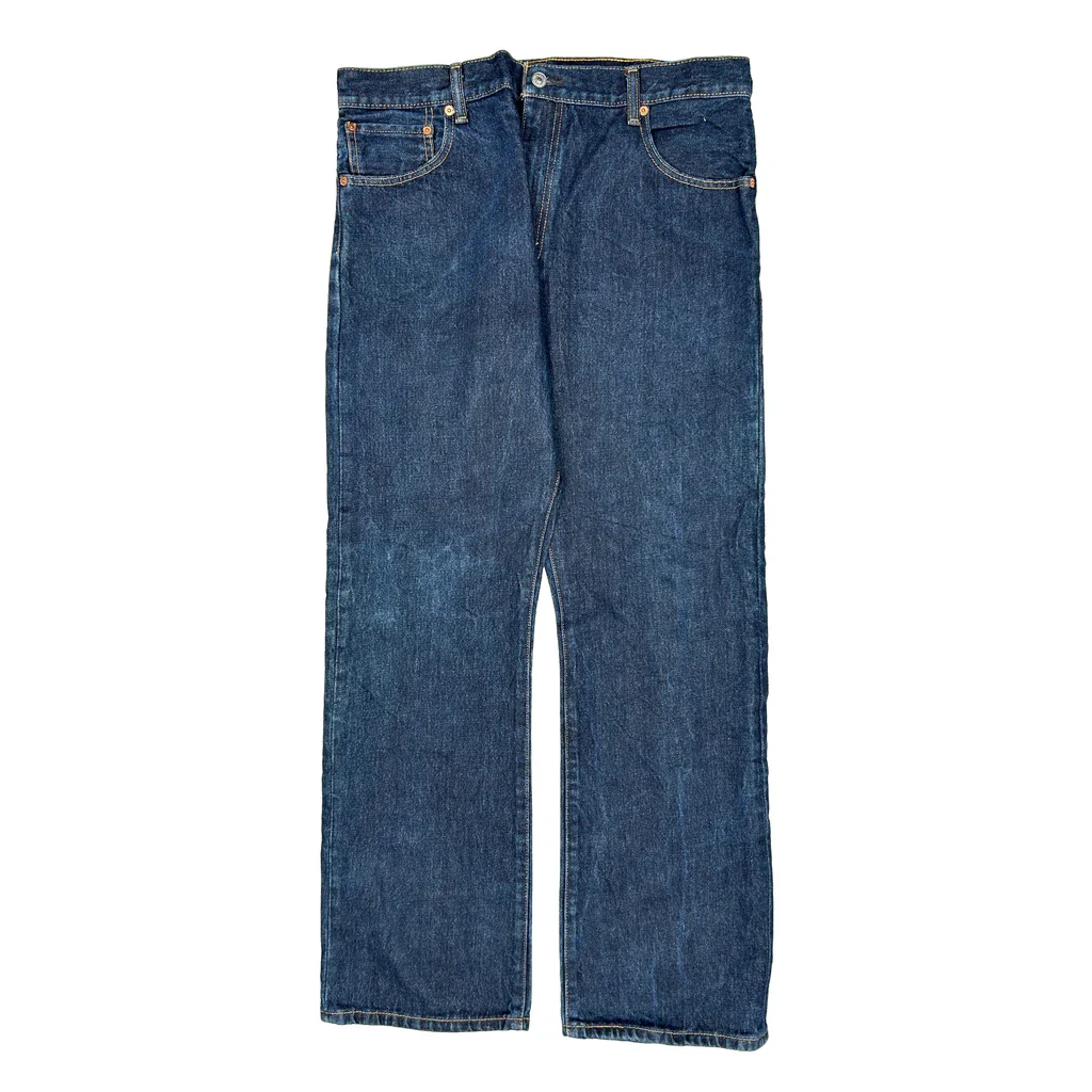 517 Levis Boot Cut Jeans - 36W 32L Blue Cotton - Image 2