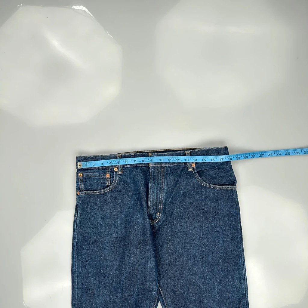 517 Levis Boot Cut Jeans - 36W 32L Blue Cotton - Image 3