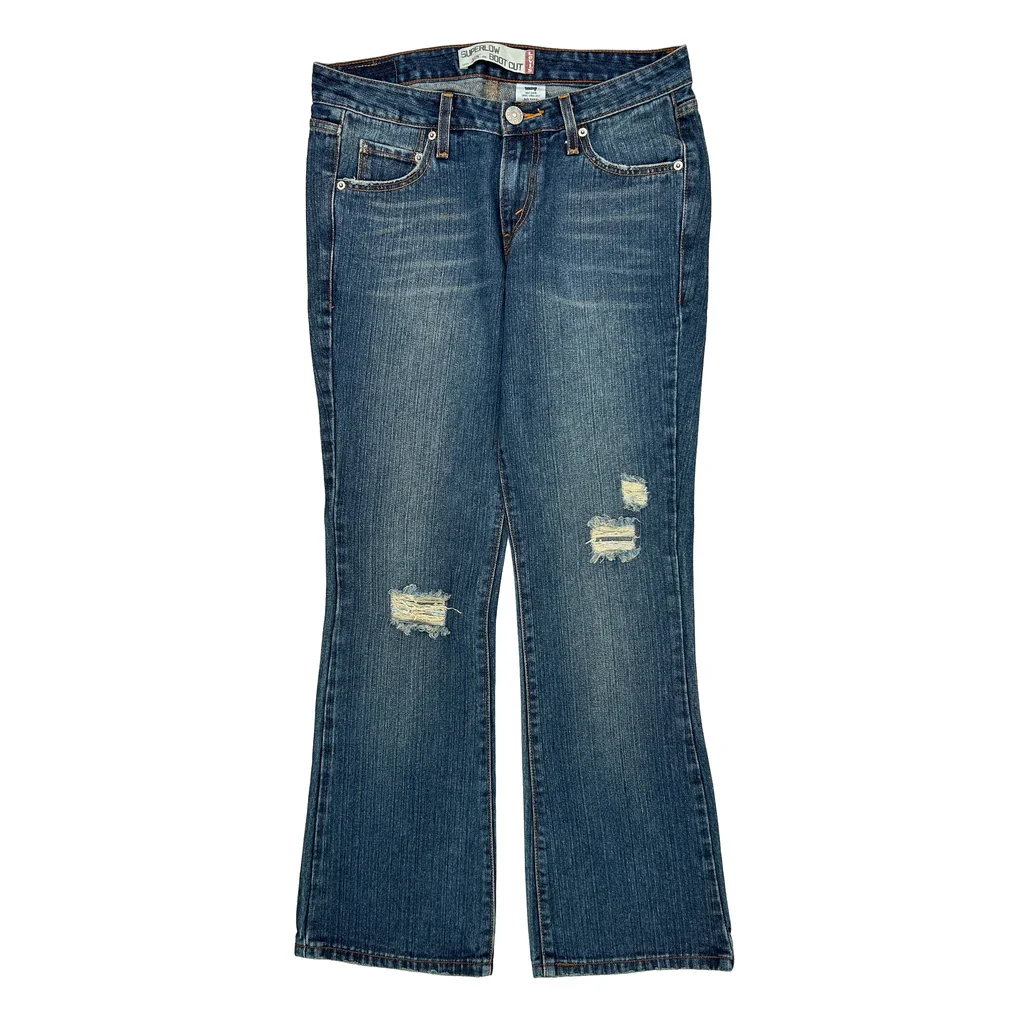 518 Levis Boot Cut Jeans - 33W US 8 Blue Cotton - Image 2