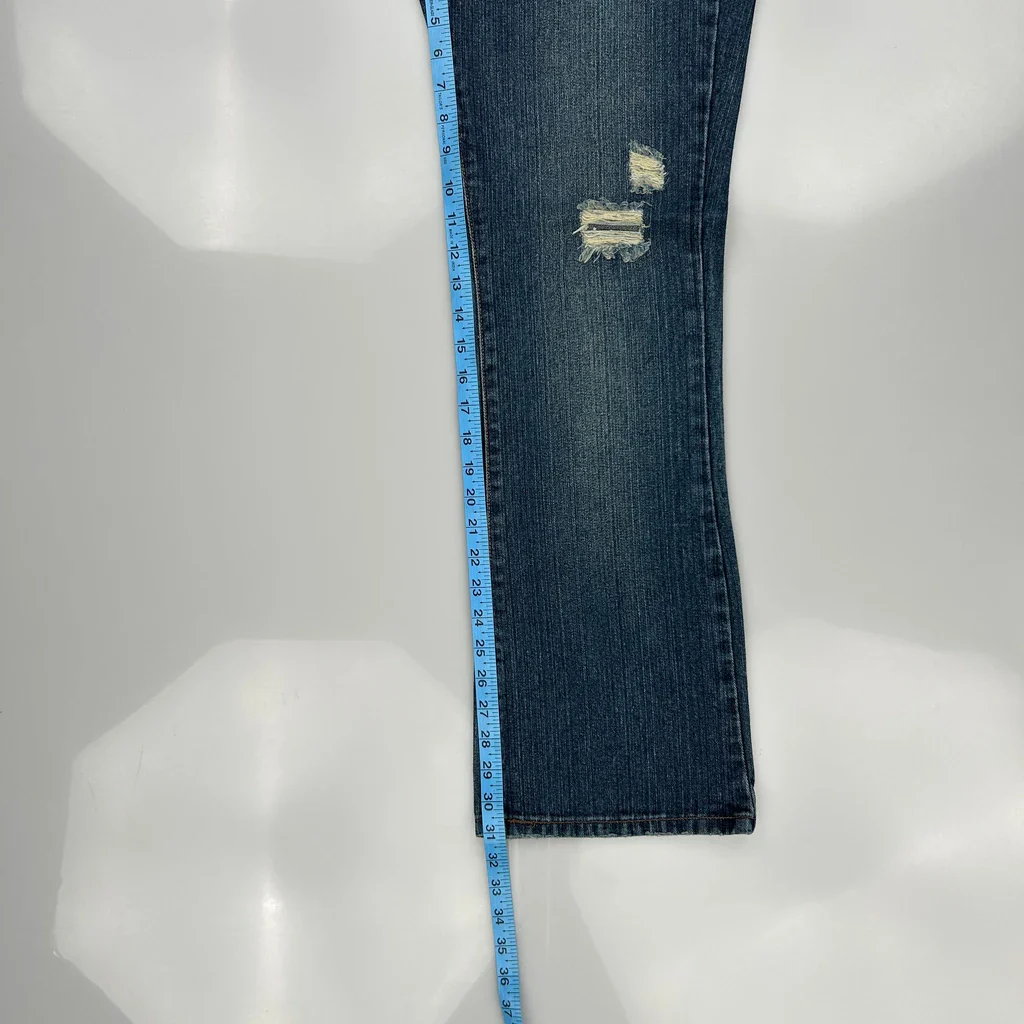518 Levis Boot Cut Jeans - 33W US 8 Blue Cotton - Image 5