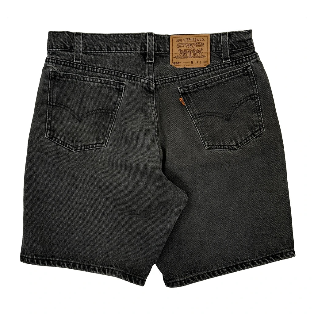 550 Levis Baggy Denim Shorts - 31W 9L Black Cotton