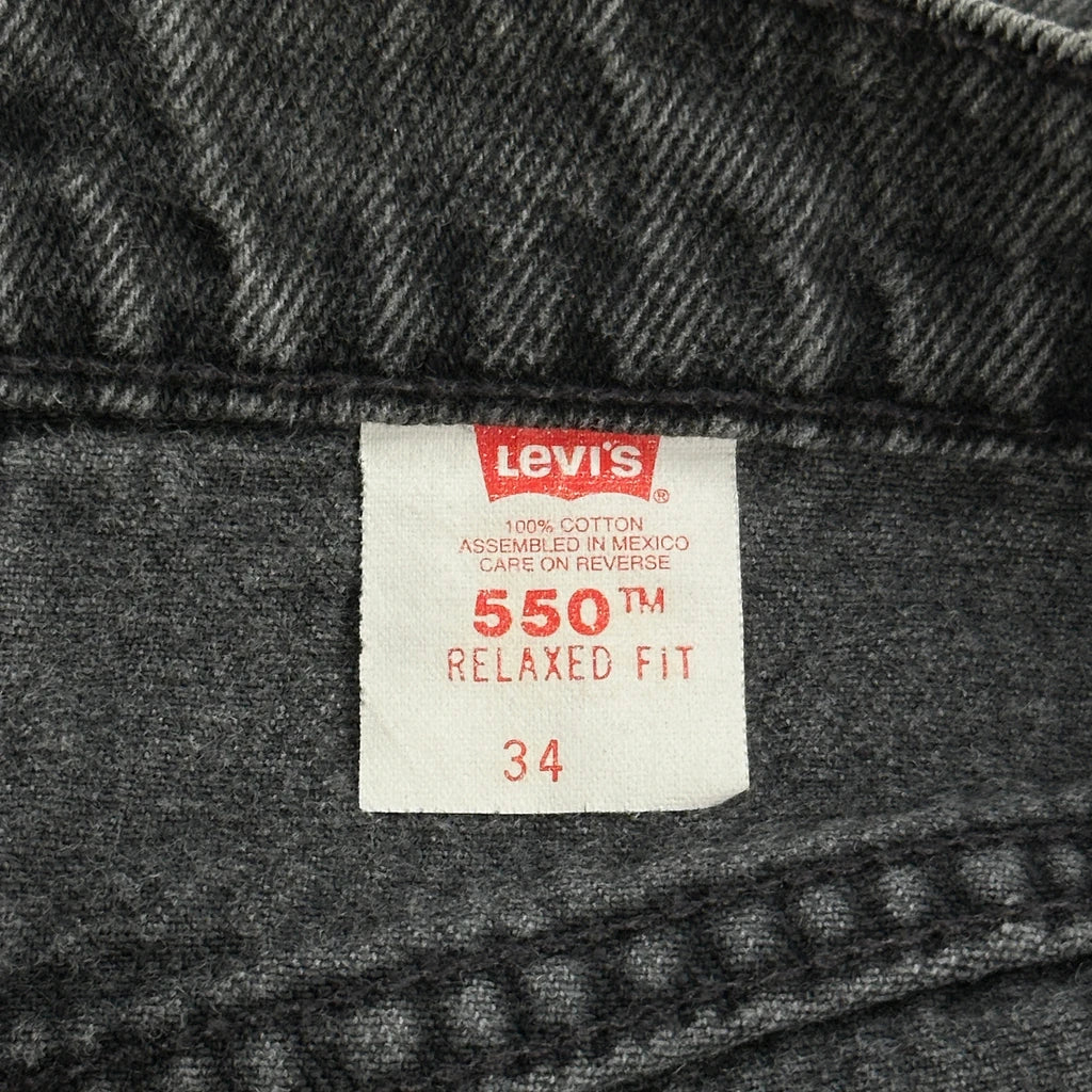 550 Levis Baggy Denim Shorts - 31W 9L Black Cotton - Image 6