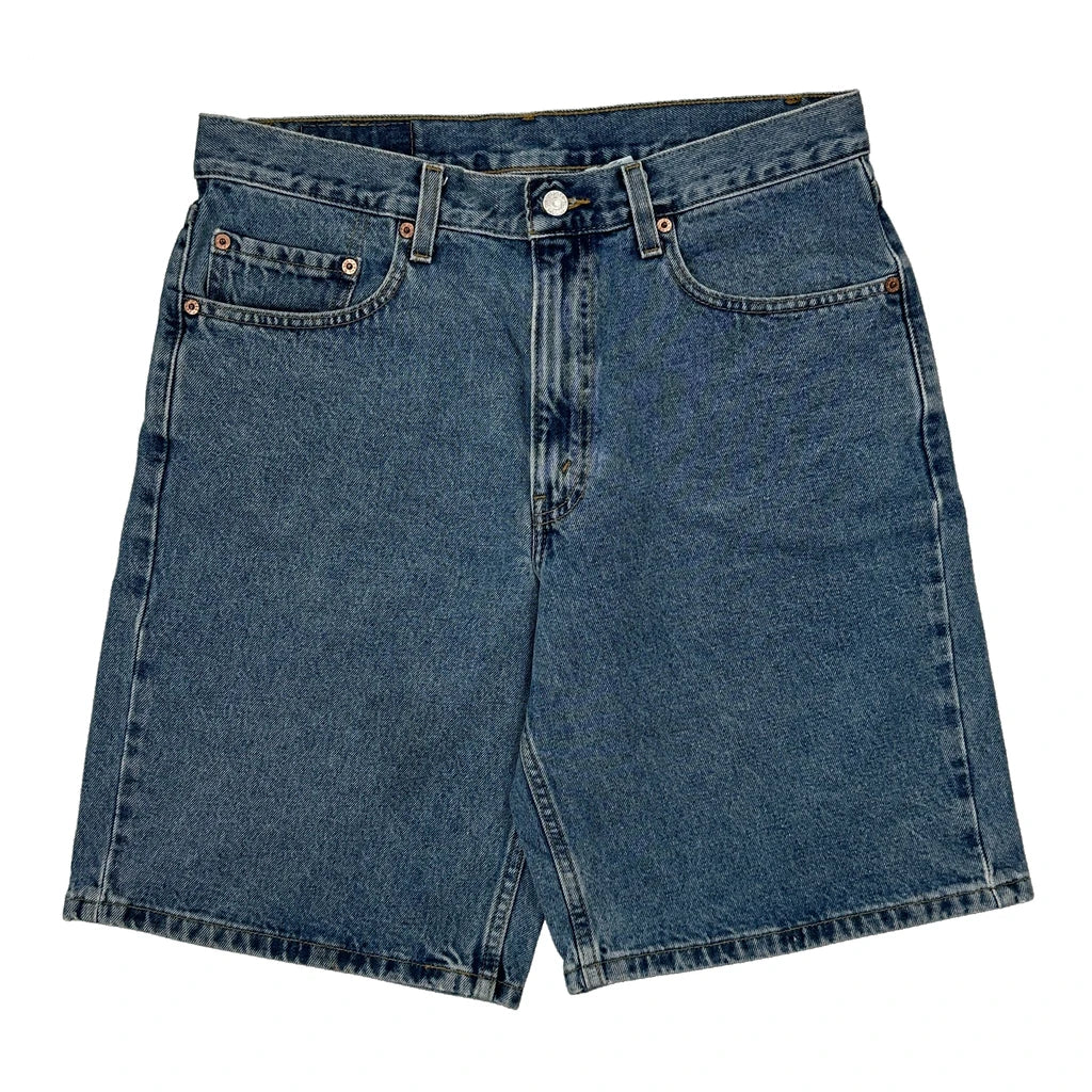 550 Levis Baggy Denim Shorts - 32W 10L Blue Cotton - Image 2