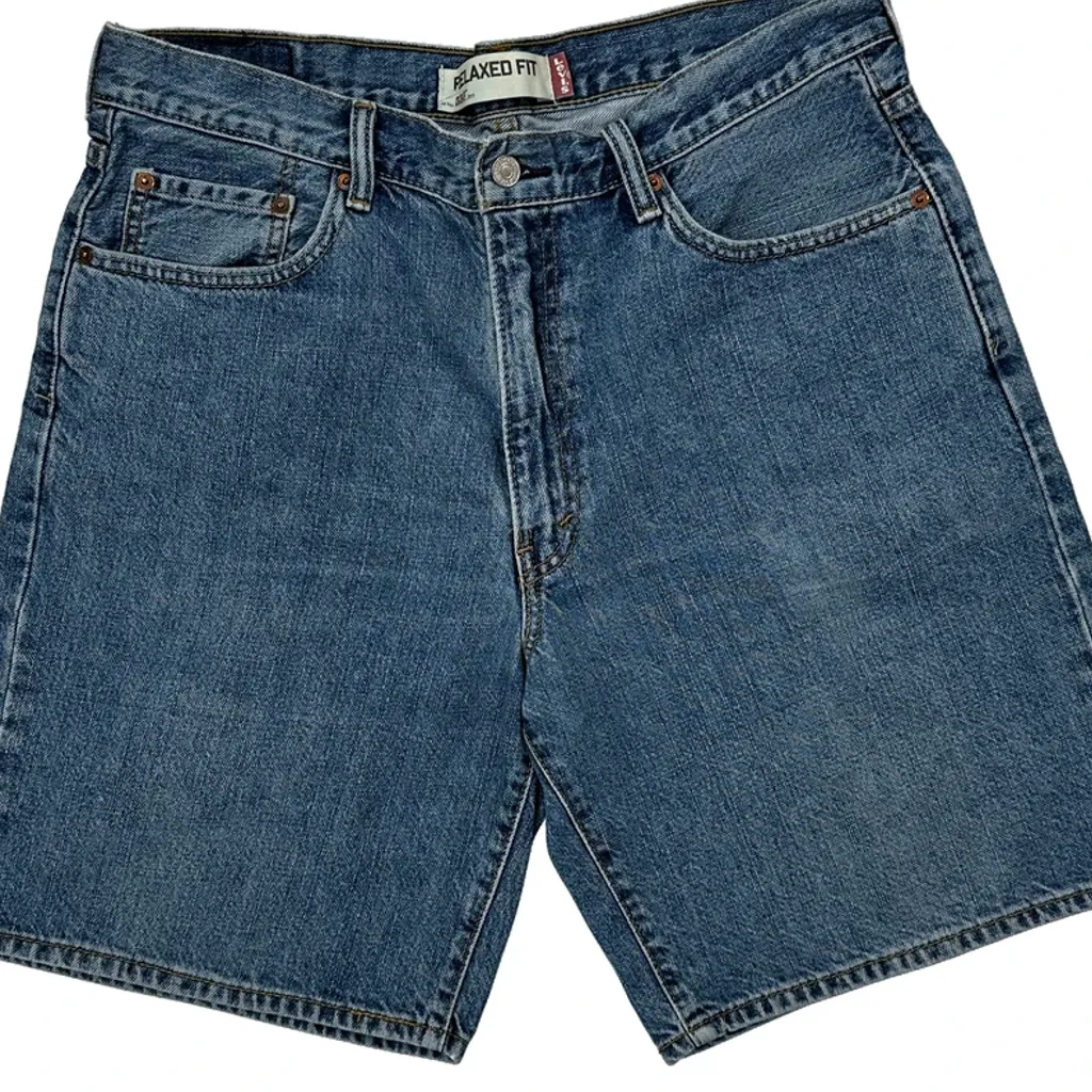 550 Levis Baggy Denim Shorts - 33W 10L Blue Cotton - Image 10