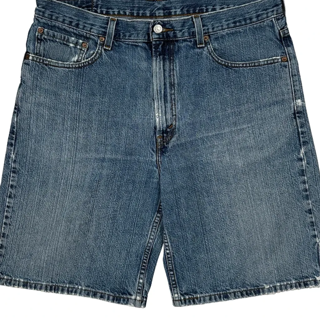550 Levis Baggy Denim Shorts - 35W 10L Blue Cotton - Image 10