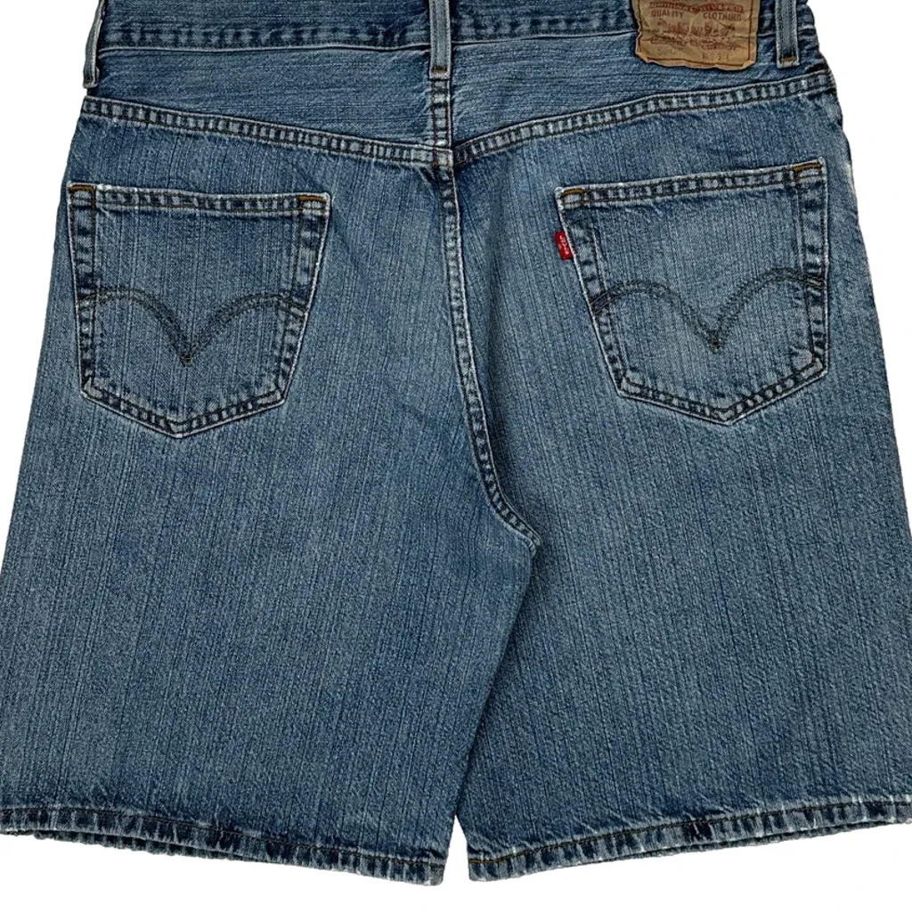 550 Levis Baggy Denim Shorts - 35W 10L Blue Cotton - Image 7