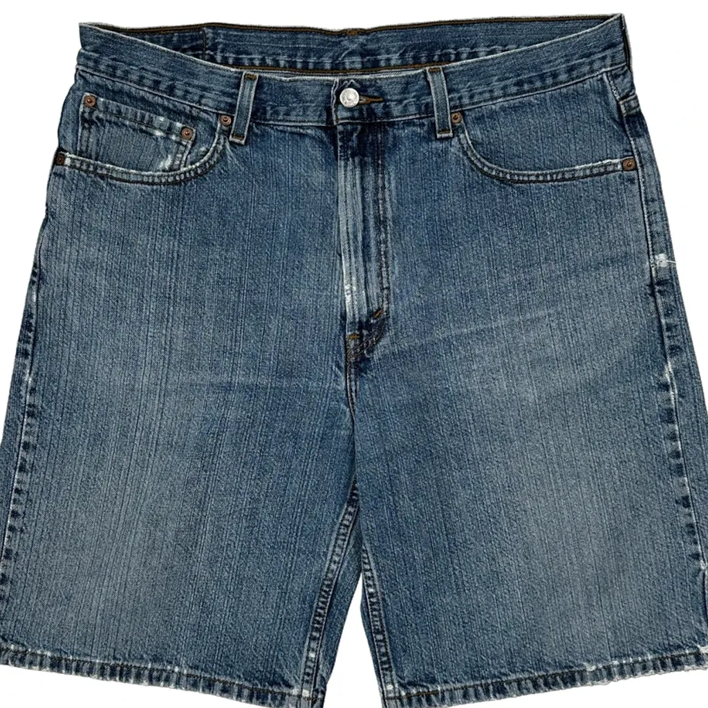550 Levis Baggy Denim Shorts - 35W 10L Blue Cotton - Image 9