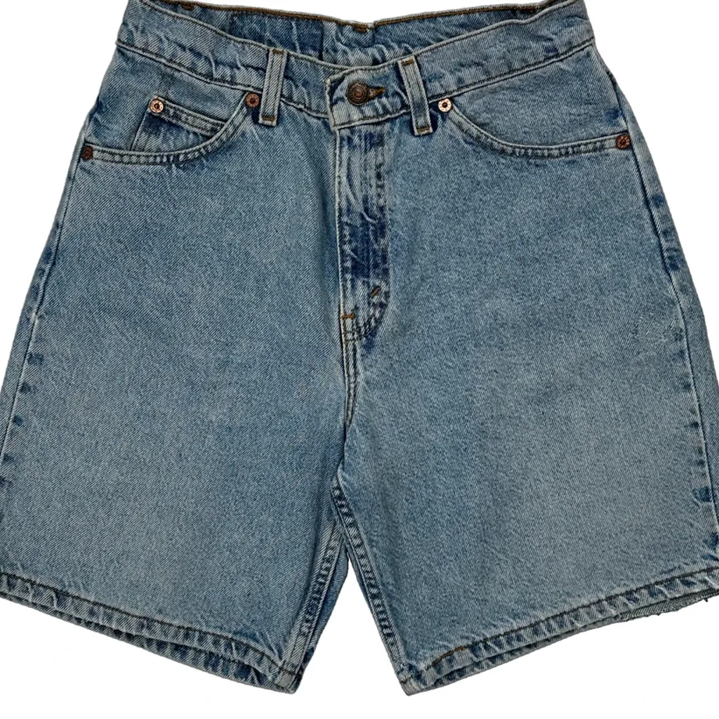 550 Levis Baggy Denim Shorts - 26W 8L Light Wash Cotton - Image 10
