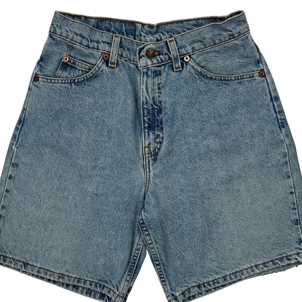 550 Levis Baggy Denim Shorts - 26W 8L Light Wash Cotton - Image 9