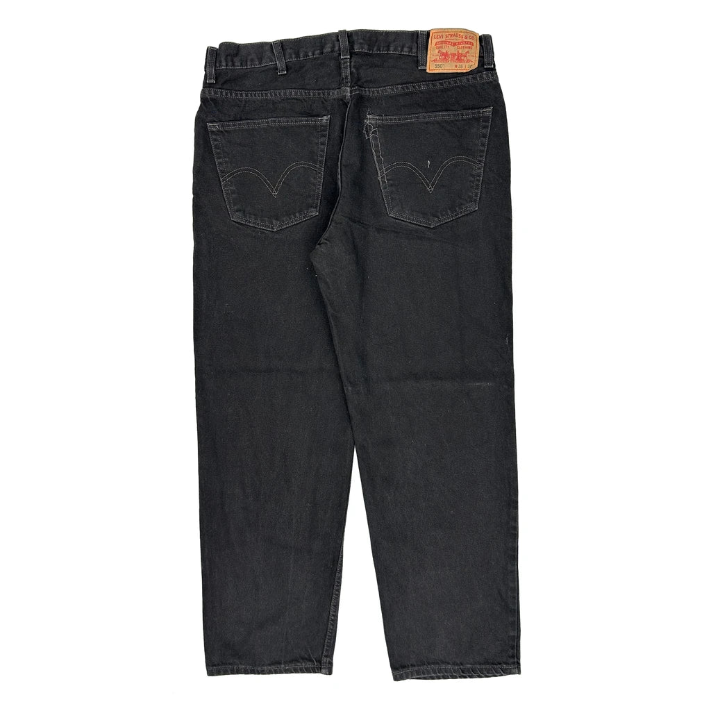 550 Levis Jeans - 35W 30L Black Cotton