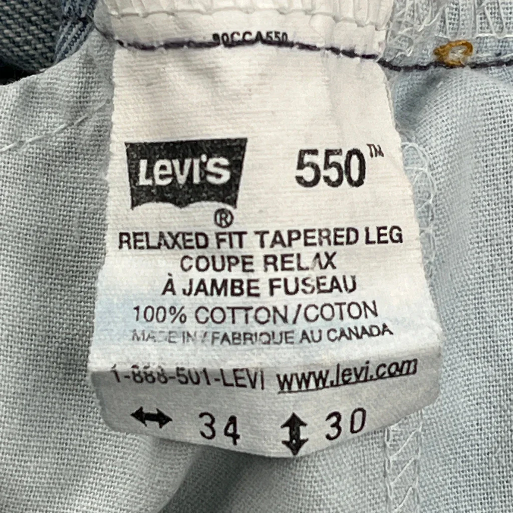 550 Levis Jeans - 33W 30L Blue Cotton - Image 6