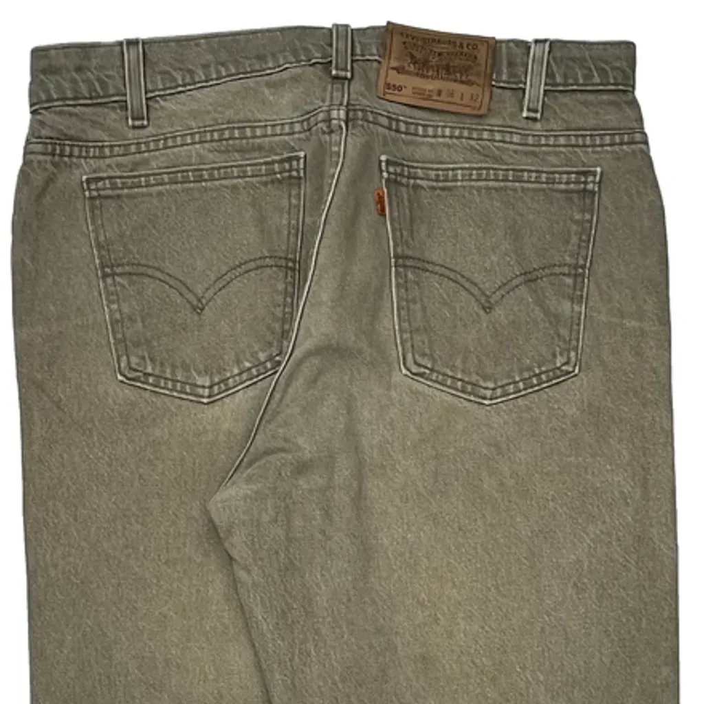 550 Levis Made In USA Jeans - 35W 32L Gray Cotton - Image 8