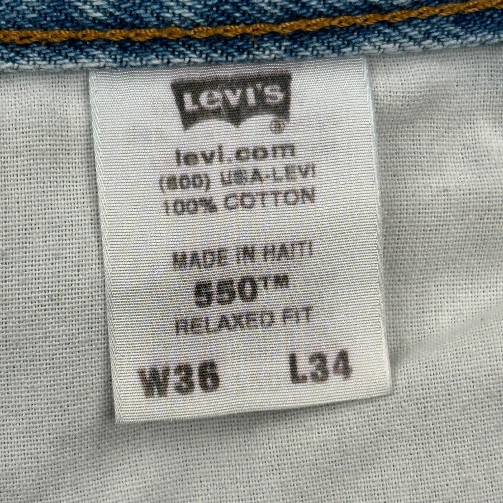 550 Levis Jeans - 33W 29L Light Wash Cotton - Image 6