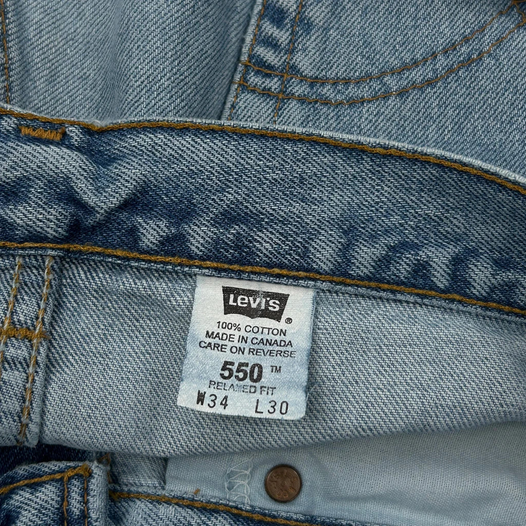 550 Levis Jeans - 34W 30L Light Wash Cotton - Image 6