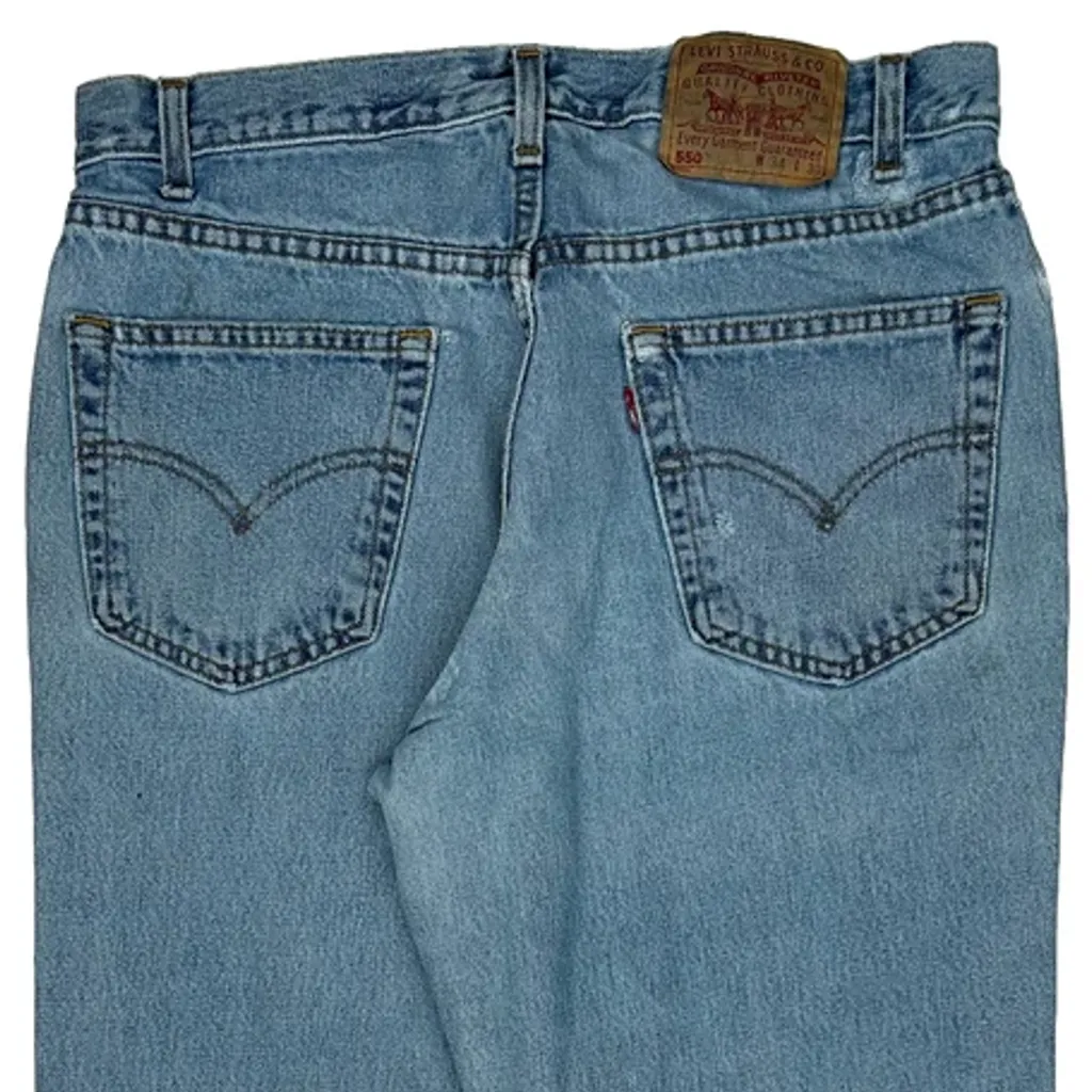 550 Levis Jeans - 34W 30L Light Wash Cotton - Image 7