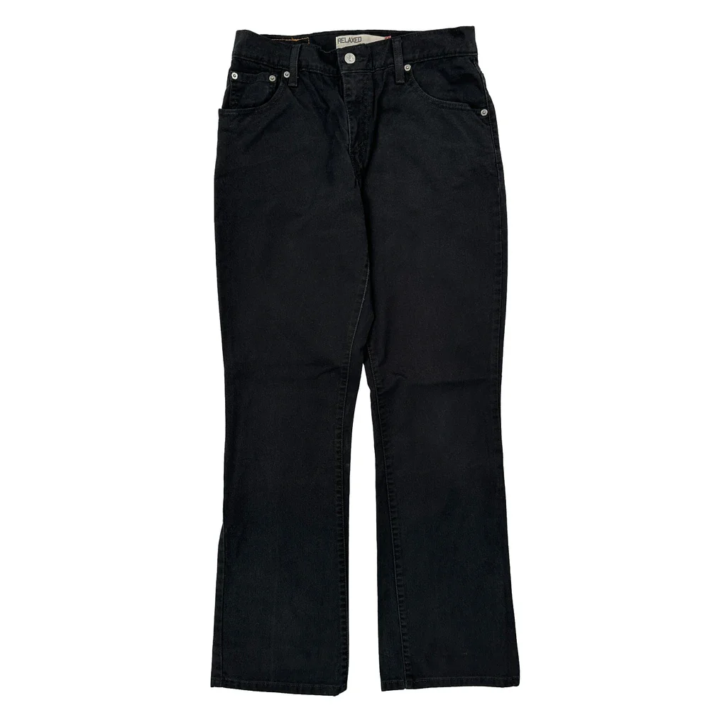 550 Levis Boot Cut Jeans - 30W UK 10 Black Cotton - Image 2
