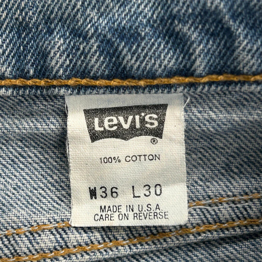 550 Orange Tab Levis Jeans - 36W 30L Blue Cotton - Image 6