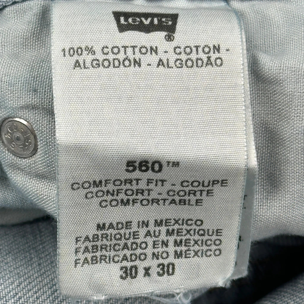 560 Levis Jeans - 28W 27L Blue Cotton - Image 6