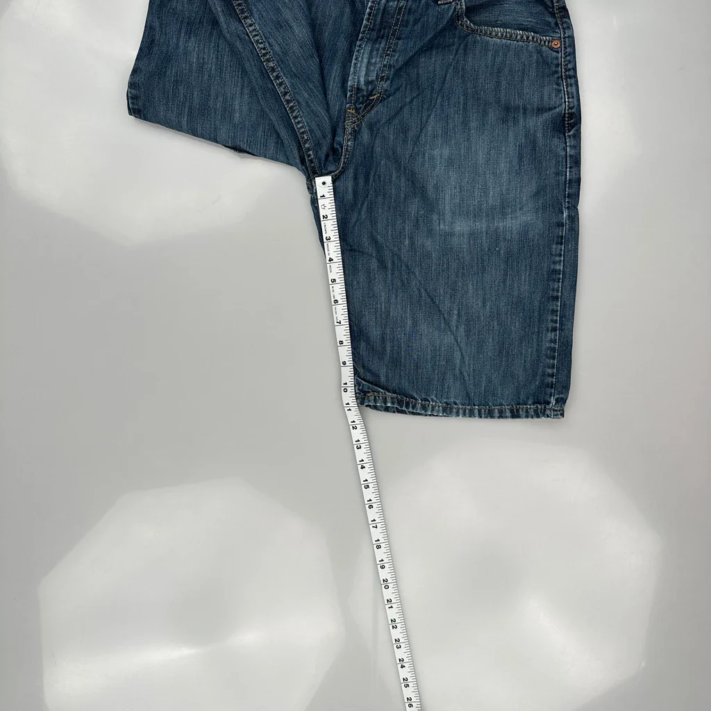 569 Levis Baggy Denim Shorts - 30W 11L Blue Denim - Image 5