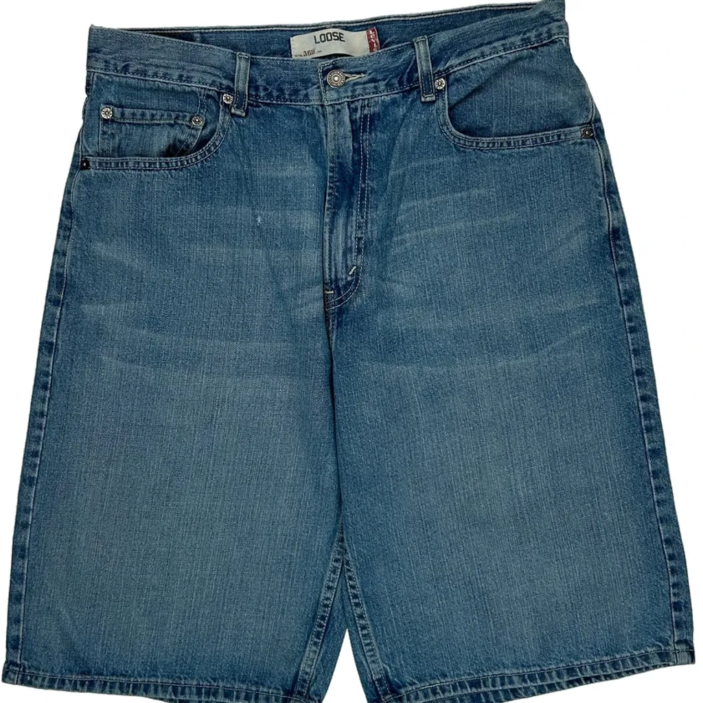 569 Levis Denim Shorts - 33W 11L Blue Cotton - Image 10