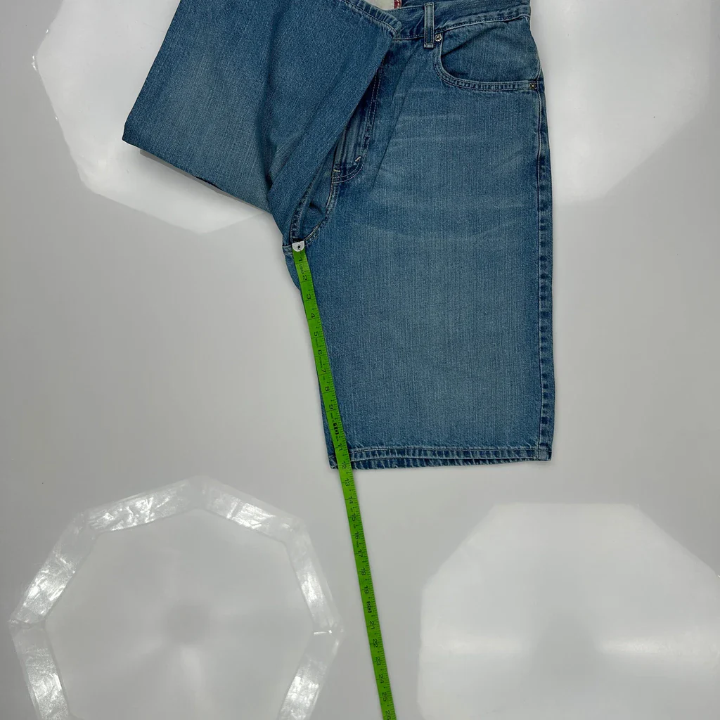 569 Levis Denim Shorts - 33W 11L Blue Cotton - Image 5