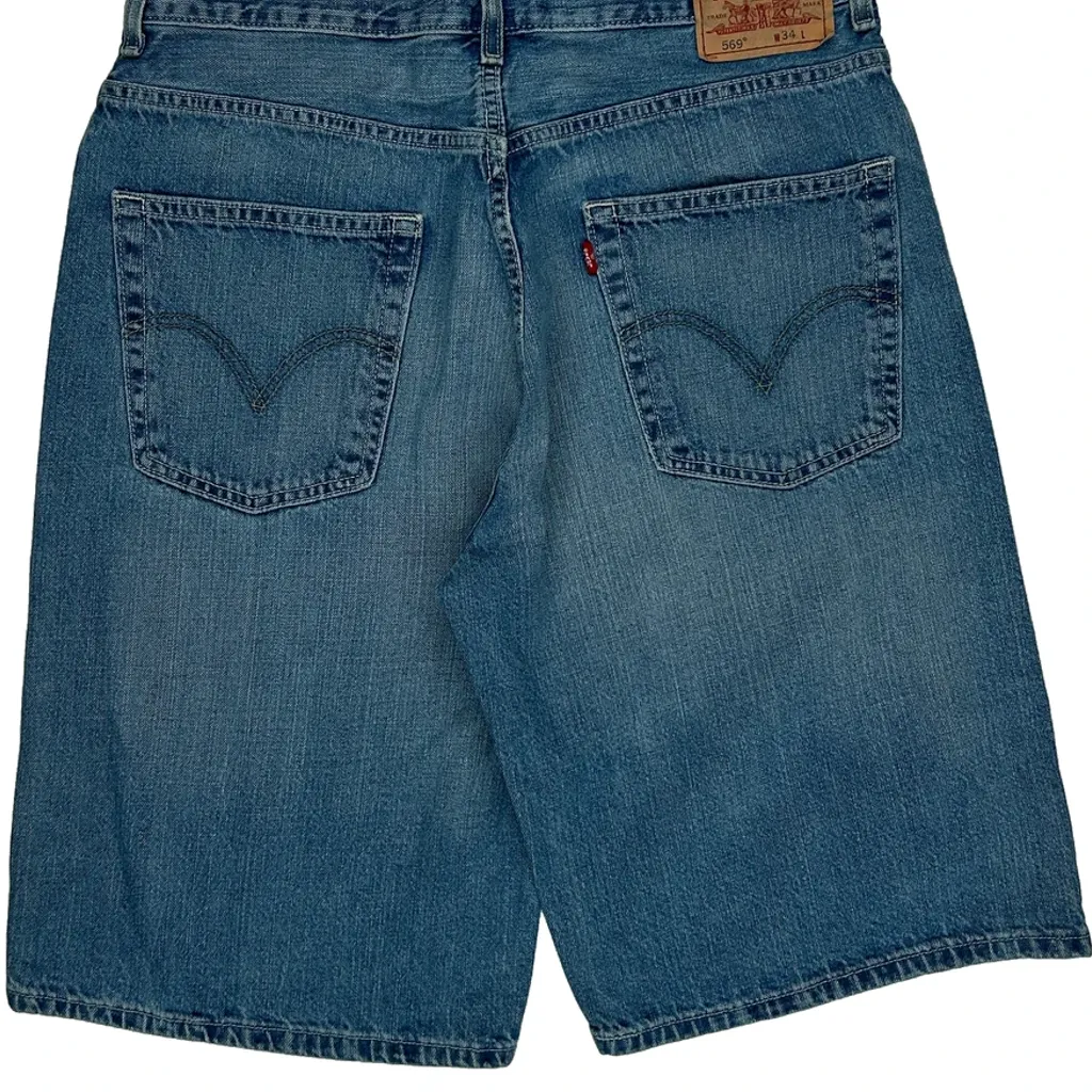 569 Levis Denim Shorts - 33W 11L Blue Cotton - Image 8