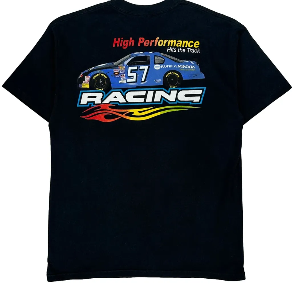 57 Racing Hanes Nascar T-Shirt - Large Black Cotton - Image 7