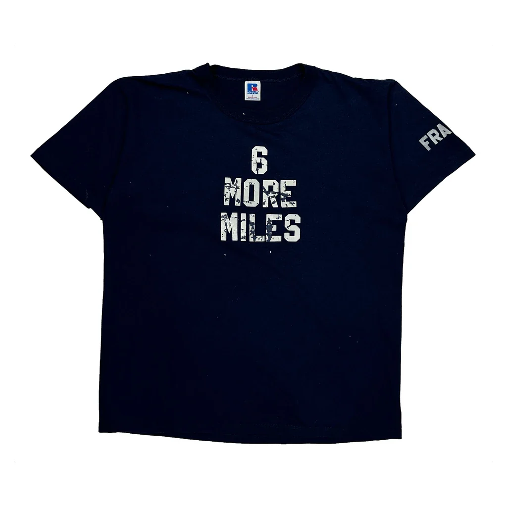 6 More Miles Russell Athletic Single Stitch T-Shirt - Large Navy Cotton