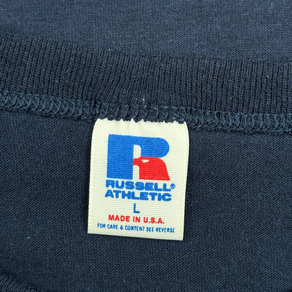 6 More Miles Russell Athletic Single Stitch T-Shirt - Large Navy Cotton - Image 3