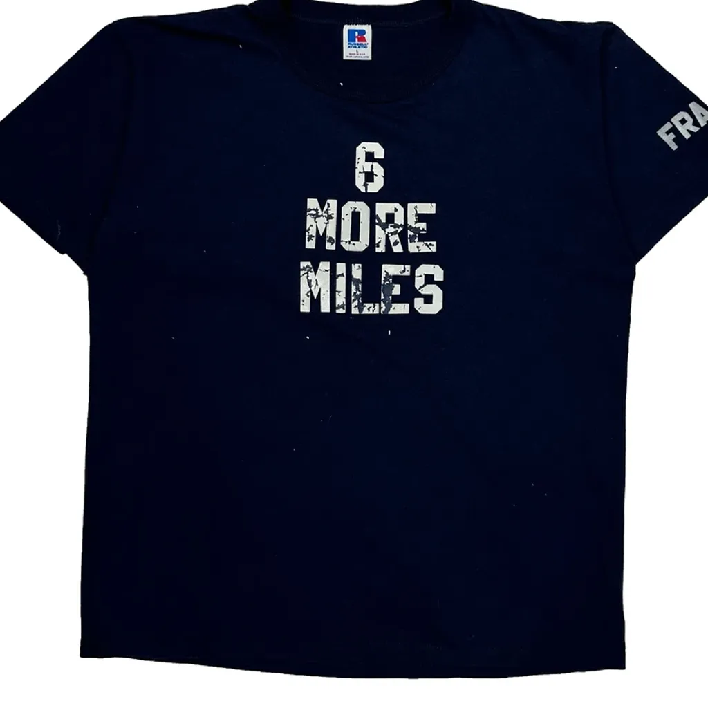 6 More Miles Russell Athletic Single Stitch T-Shirt - Large Navy Cotton - Image 4