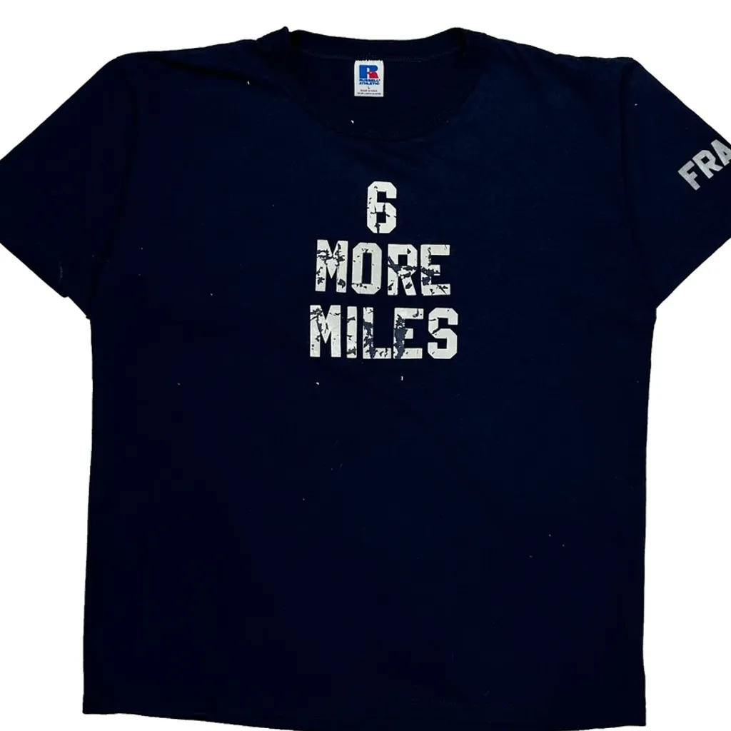6 More Miles Russell Athletic Single Stitch T-Shirt - Large Navy Cotton - Image 5