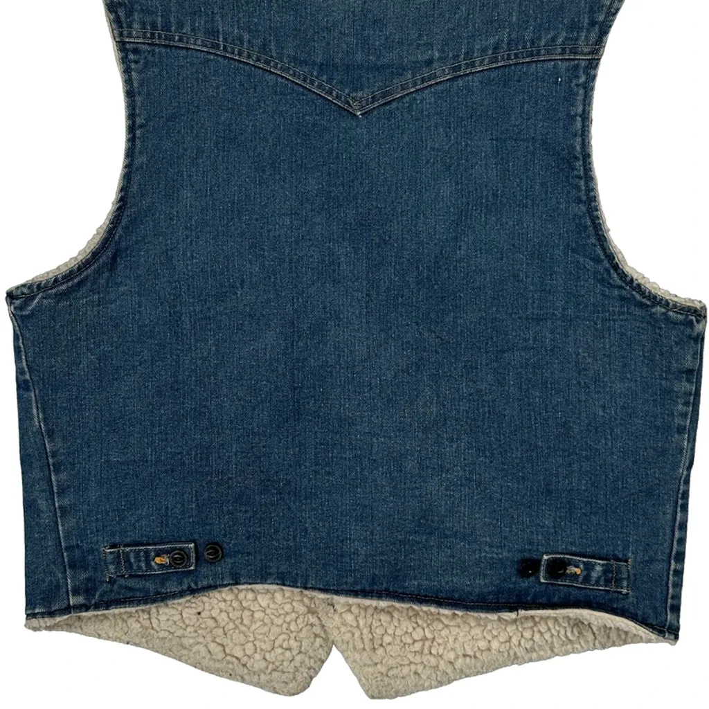 70S Lee Stormrider Denim Vest - Large Blue Denim - Image 6