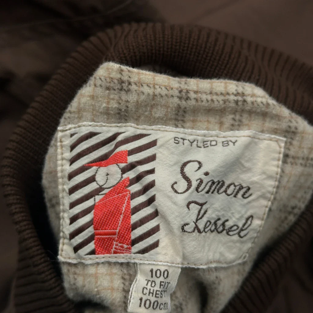70S Simon Kessel Bomber Jacket - Large Brown Polyester - Image 3