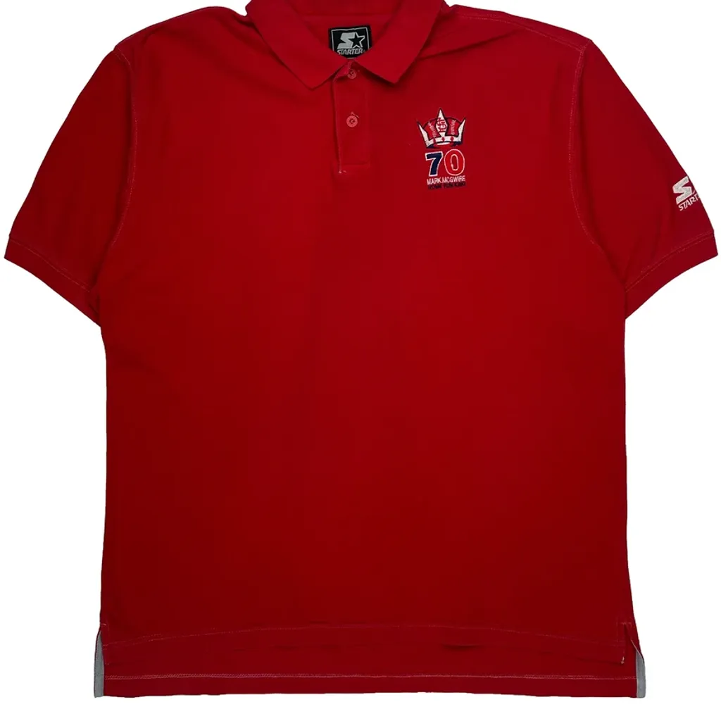 70Th Anniversary Starter Polo Shirt - XL Red Cotton - Image 5