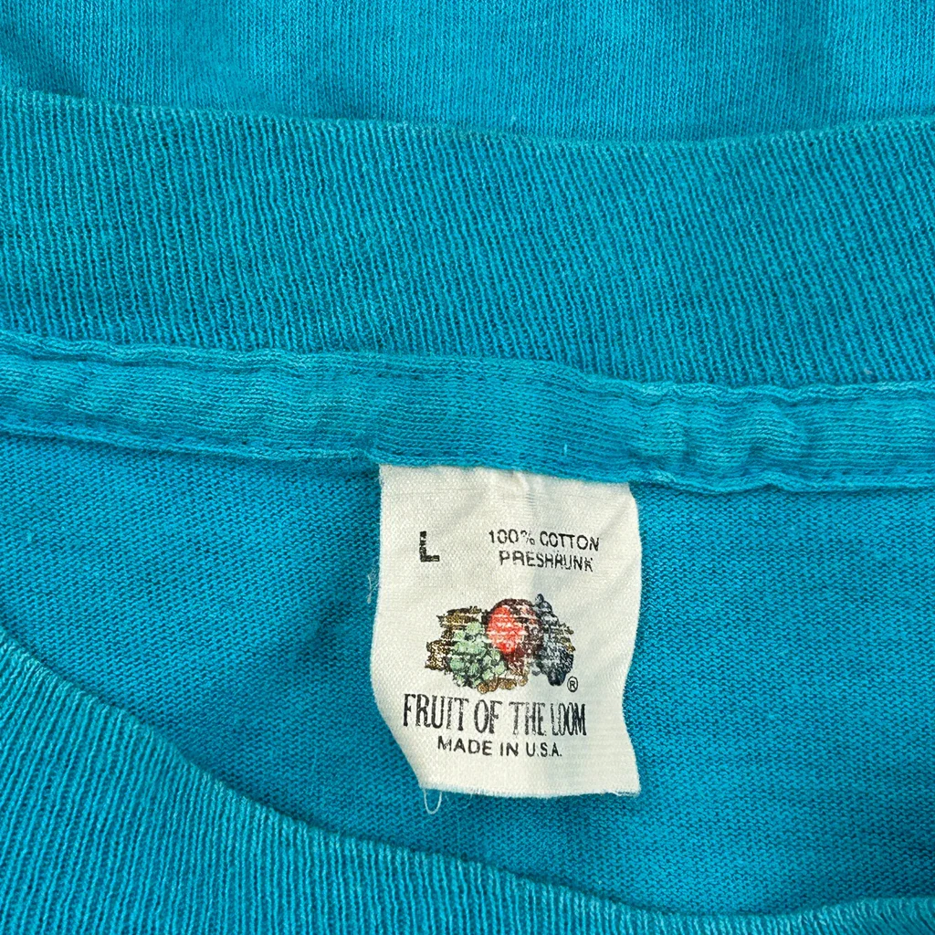 80 Blank Fruit Of The Loom T-Shirt - Large Blue Cotton - Image 3