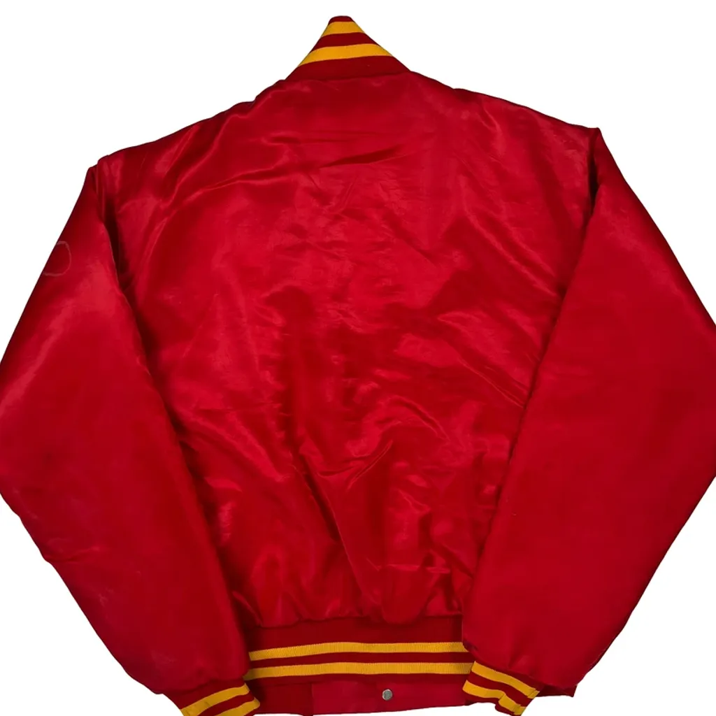 80S 90S Made In USA U.S. Marines Soffe Varsity Jacket - Large Red Polyester - Image 7