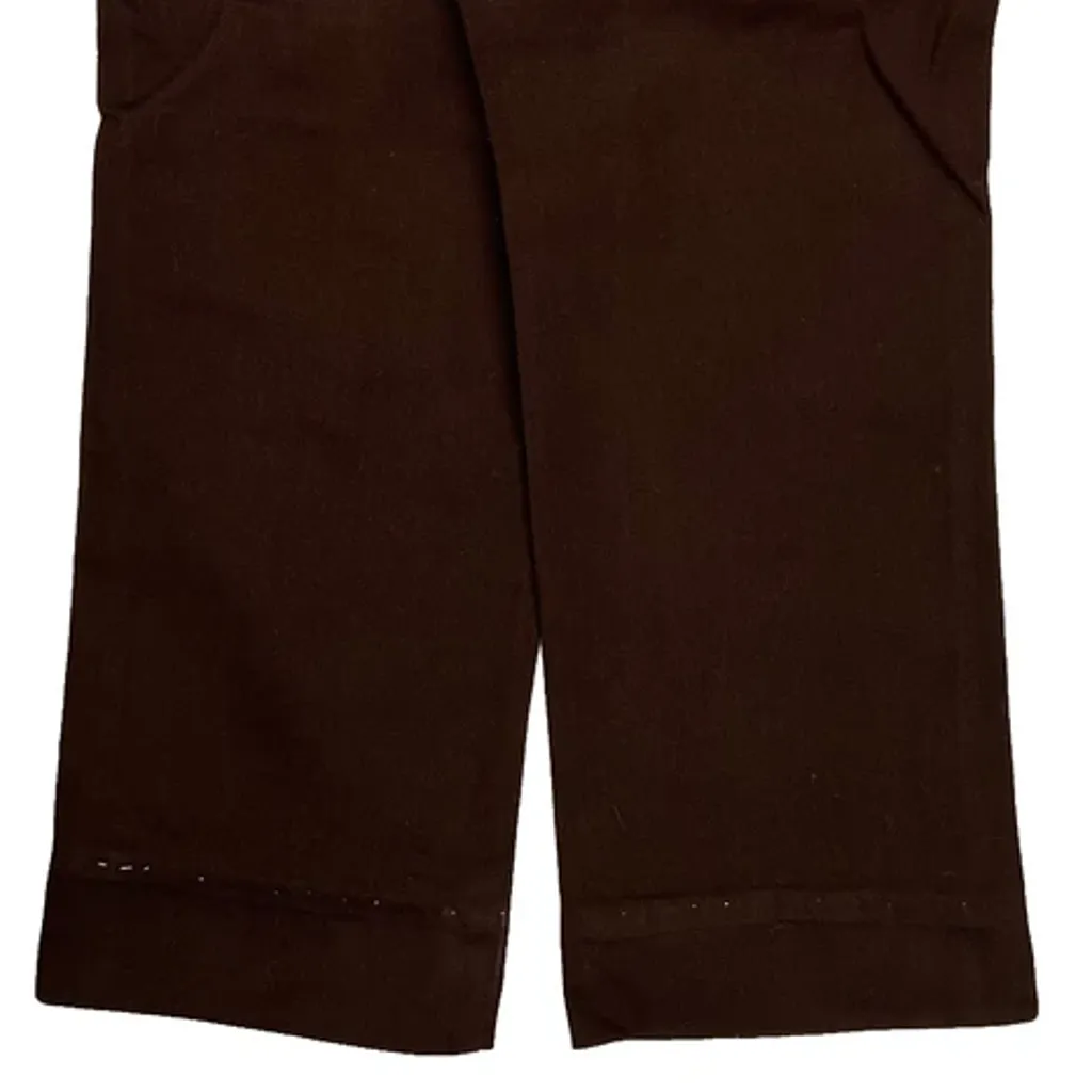 80S Dickies Boot Cut Work Trousers - 36W 29L Brown Cotton Blend - Image 8