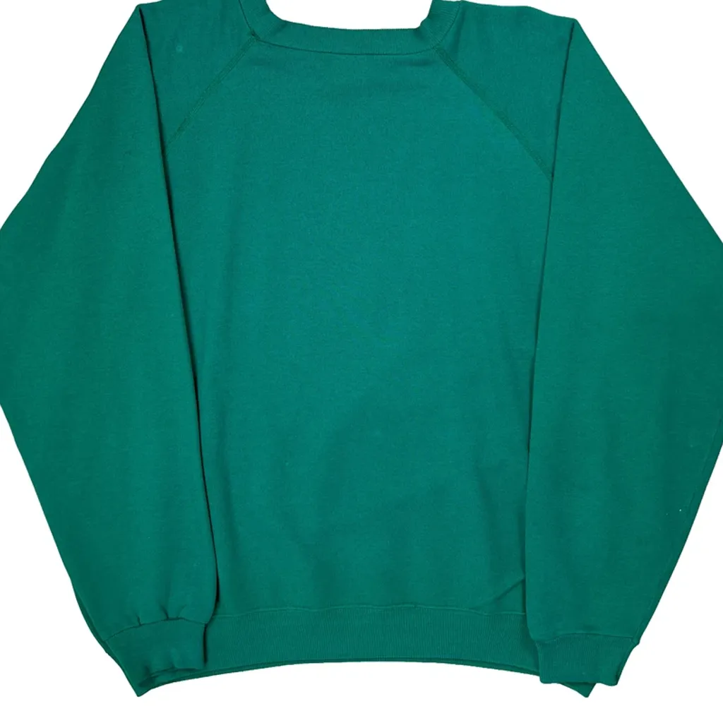 80S Duck, N.C. Hanes Graphic Sweatshirt - XL Green Cotton Blend - Image 6