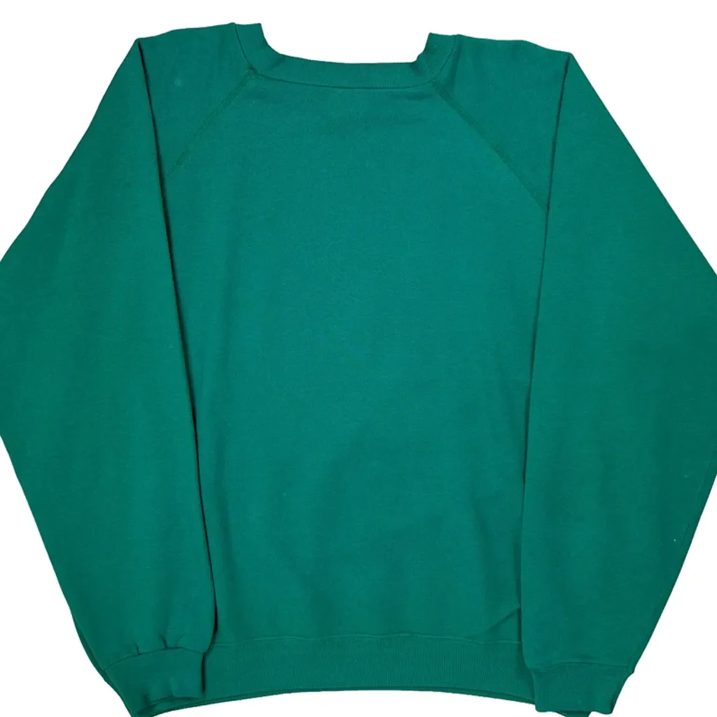 80S Duck, N.C. Hanes Graphic Sweatshirt - XL Green Cotton Blend - Image 7
