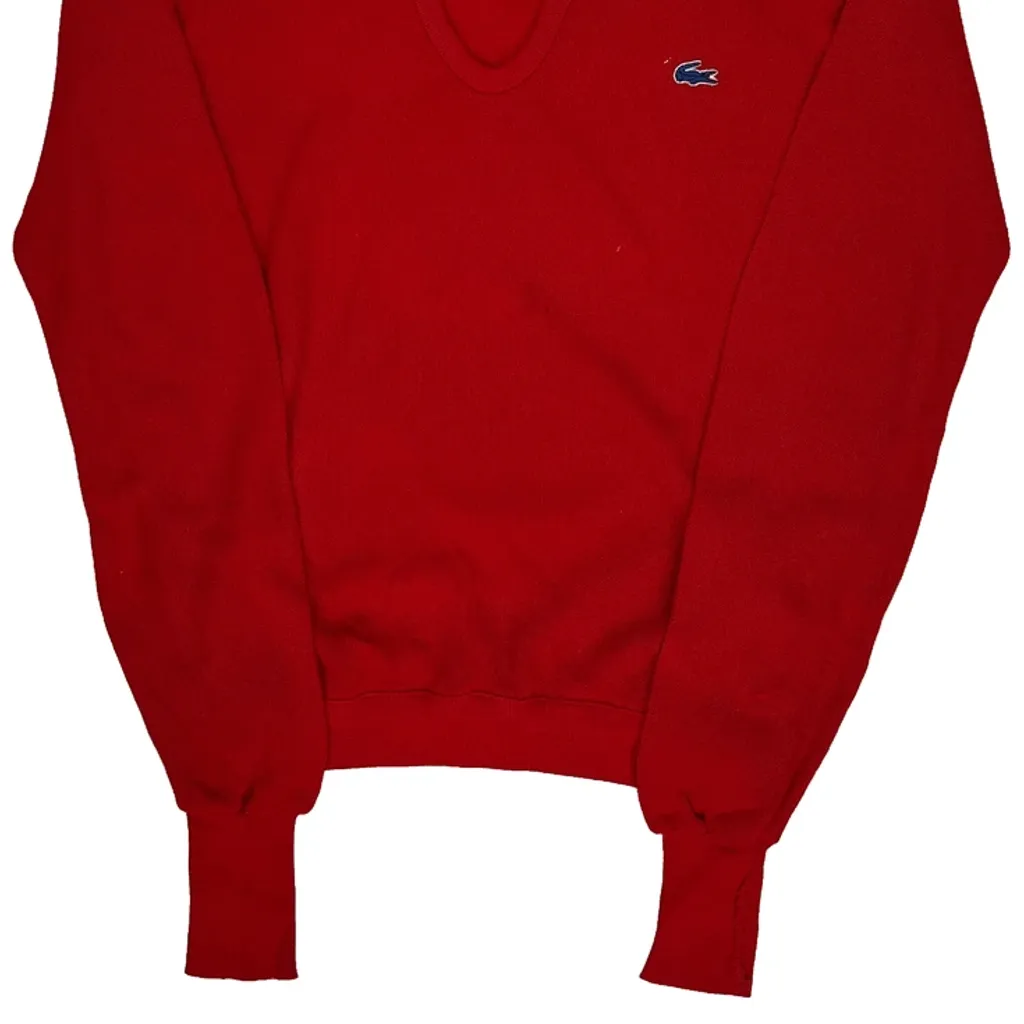 80S Lacoste Izod Jumper - XL Red Cotton - Image 4