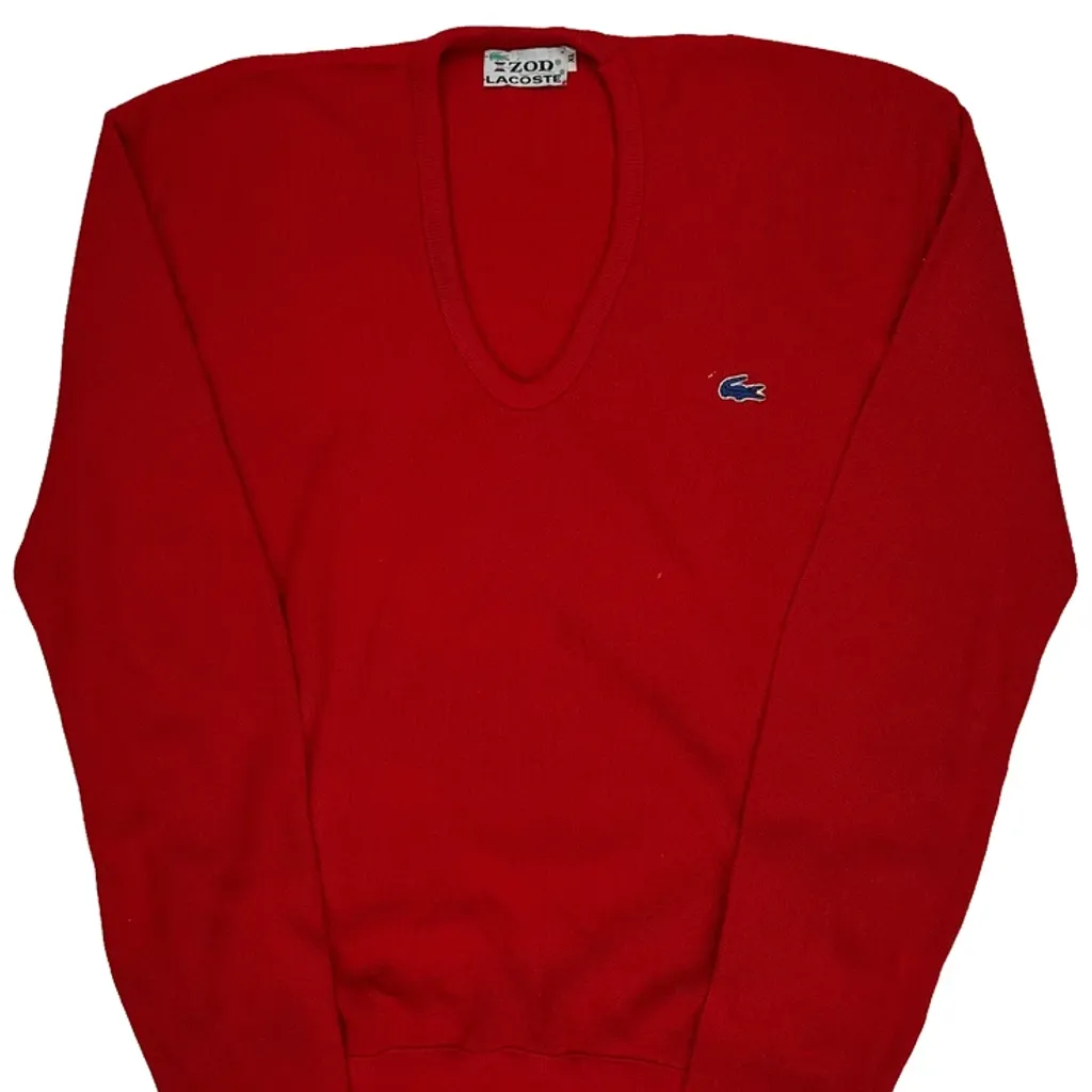 80S Lacoste Izod Jumper - XL Red Cotton - Image 5