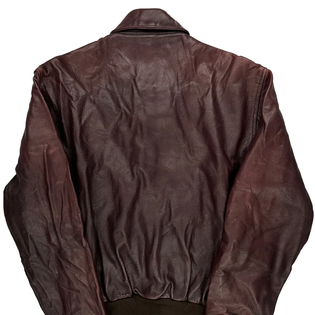 1970s Made In USA Avirex A-2 Flight Leather Jacket - Small Brown Leather - Image 7