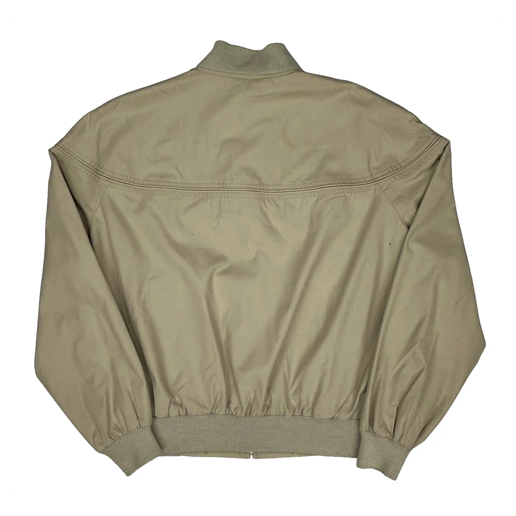80S Made In USA Lee Bomber Jacket - Large Beige Cotton - Image 2