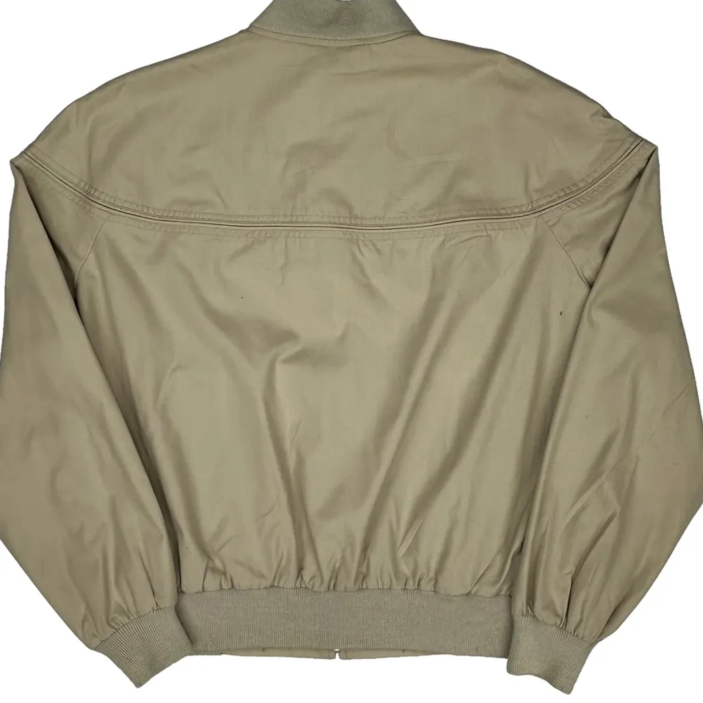 80S Made In USA Lee Bomber Jacket - Large Beige Cotton - Image 7