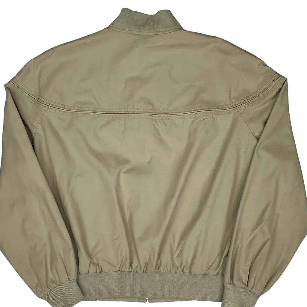 80S Made In USA Lee Bomber Jacket - Large Beige Cotton - Image 8
