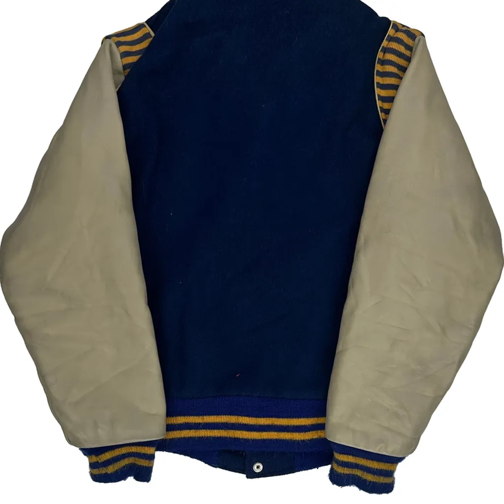 80S Made In USA Ripon Athletic Varsity Jacket - Medium Blue Wool Blend - Image 6