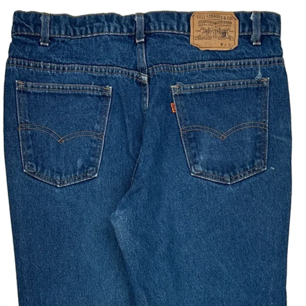 80S Orange Tabs Levis Jeans - 36W 30L Blue Denim - Image 8