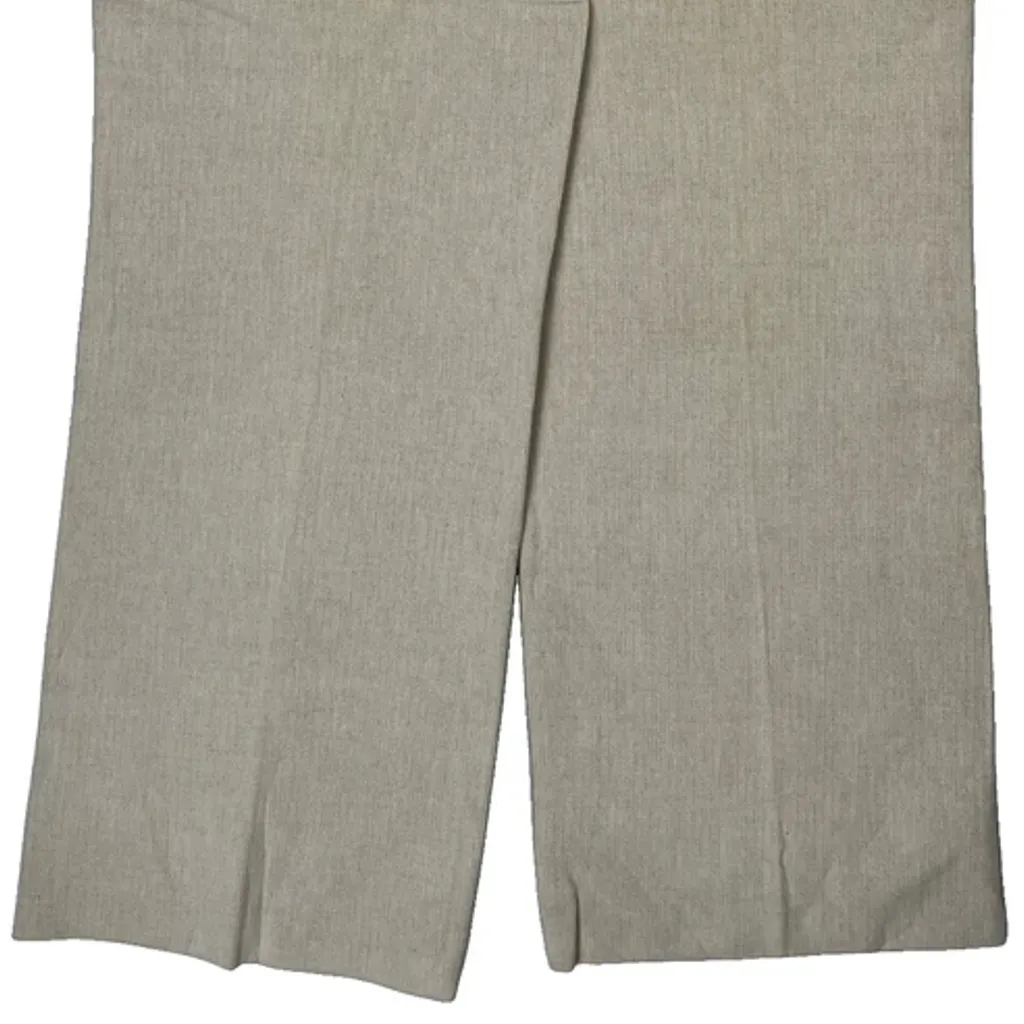 80S Pleated Marlboro Herringbone Trousers - 34W 30L Beige Linen - Image 7