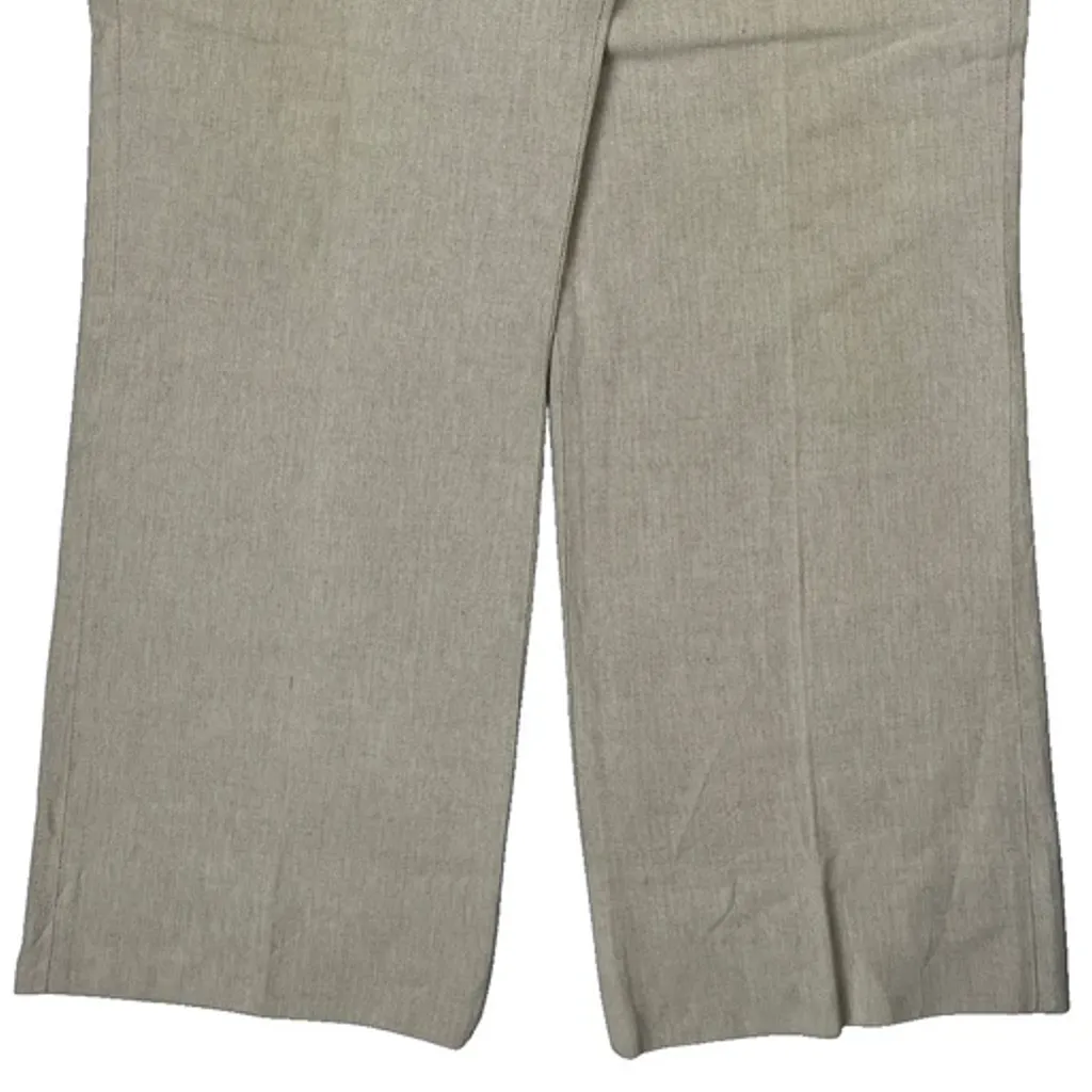 80S Pleated Marlboro Herringbone Trousers - 34W 30L Beige Linen - Image 9