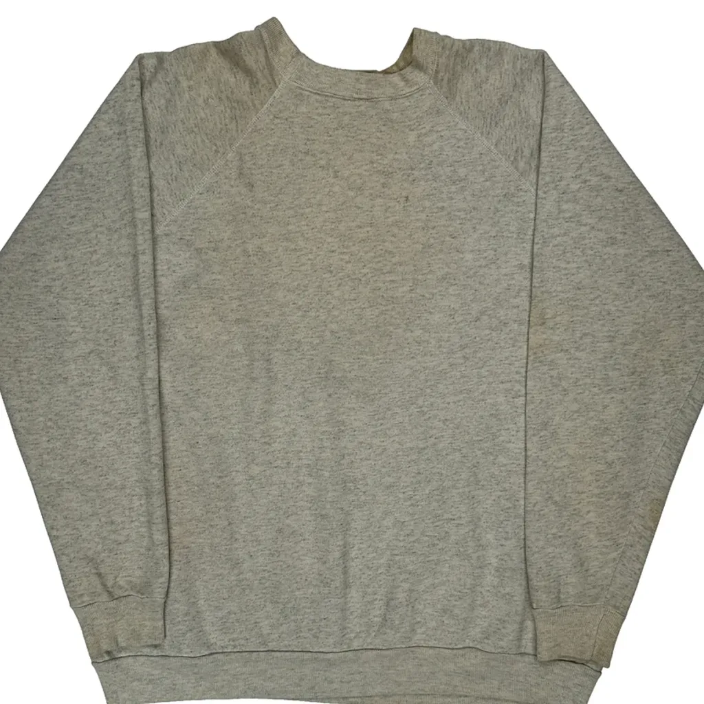 80S Raglan Fred Flintstone Juke Box Unbranded Bedrock Blues Graphic Sweatshirt - 2XL Grey Cotton - Image 6